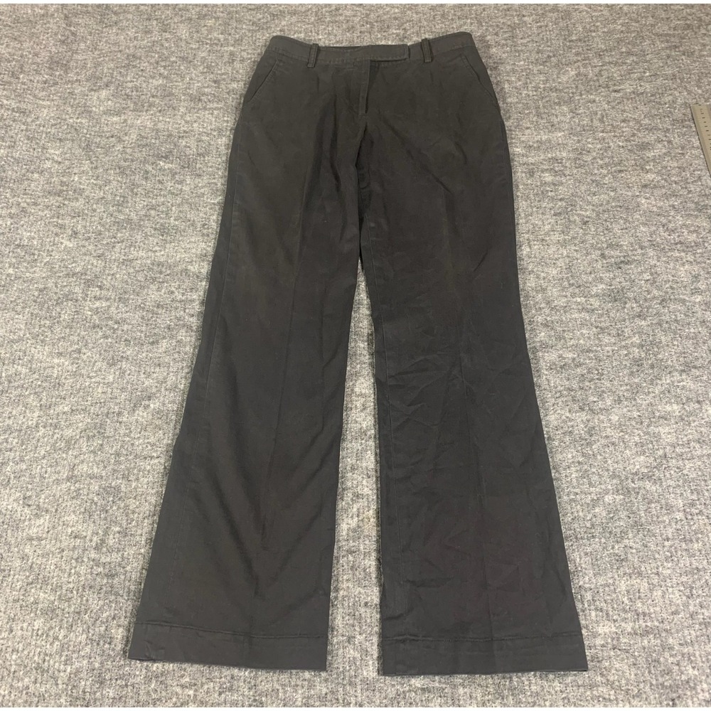Talbots Pants Womens 6 L Black Flat Front Chino Dress Straight Leg 30x33 Career